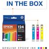 Epson 124 DURABrite Ultra Ink Standard Capacity Cyan Cartridge (T124220-S) Works with Stylus NX-125, NX-127, NX-130, NX-230, NX-330, NX-420, NX-430, Workforce WF-320, WF-323, WF-325, WF-435(Color Combo Pack)
