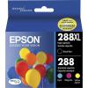 Epson 288 DURABrite Ultra Ink High Capacity Black & Standard Color Cartridge Combo Pack (T288XL-BCS) 288 DURABrite Ultra Ink High Capacity Cyan Cartridge (T288XL220-S)