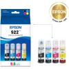 Epson 522 EcoTank Ink Ultra-high Capacity Bottle Black & Color Combo Pack (T522120-BCS) Works with EcoTank ET-2720, ET-2800, ET-2803, ET-2840, ET-4700, ET-4800, ET-4810