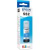 Epson 552 EcoTank Ink Ultra-high Capacity Bottle Cyan (T552220-S) Works with EcoTank Photo ET-8500, ET-8550(1 Count (Pack of 2))