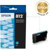 Epson 812 DURABrite Ultra Ink Standard Capacity Cyan Cartridge (T812220-S) Works with Workforce Pro WF-7310, WF-7820, WF-7840, Workforce EC-C7000(1 Count (Pack of 1))