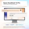 Epson RapidReceipt RR-400W Wireless Compact Desktop Color 2-Sided Receipt & Document Scanner with ScanSmart AI PRO Receipt Management & PDF Software & 20-Page Auto Document Feeder