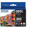Epson T302XL-BCS Claria Premium Ink Cartridge Multi-Pack – High-Capacity Black and Standard & T302 Claria Standard-Capacity Ink Cartridge Multi-Pack – Photo Black and Color