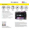 Epson Workforce ET-3750 EcoTank Wireless Color All-in-One Supertank Printer with Scanner, Copier and Ethernet (Renewed), Black,Cyan,Magenta and Yellow, 14.8″ x 13.7″ x 9.1″