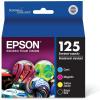 EPSON 125 DURABrite Ultra Ink Black & Color Cartridge Combo Pack For Stylus NX-125, NX-127, NX-130, NX-230, NX-420, NX-530, NX-625, WorkForce WF-320, WF-323, WF-325, WF-520
