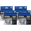 EPSON 127 DURABrite Ultra Ink Black Dual Cartridge Pack For NX-530, NX-625, WF-3520, WF-3530, WF-3540, WF-545, WF-60, WF-630, WF-633, WF-635, WF-645, WF-7010, WF-7510, WF-7520, WF-840, WF-845(Dual pack (Pack of 4))