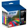 EPSON 220 DURABrite Ultra Ink High Capacity Black & Standard Color Cartridge Combo Pack Works with WorkForce WF-2630, WF-2650, WF-2660, WF-2750, WF-2760, Expression XP-320, XP-420, XP-424(Ink  4 Color)