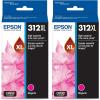 EPSON 312 Claria Photo HD Ink High Capacity Magenta Cartridge (T312XL320-S) Works with Expression Photo XP-8500, XP-8600, XP-8700, XP-15000(1 Count (Pack of 2))