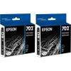 EPSON 702 DURABrite Ultra Ink Standard Capacity Black Cartridge (T702120-S) Works with WorkForce Pro WF-3720, WF-3730, WF-3733(1 Count (Pack of 2))