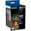 EPSON 802 DURABrite Ultra Ink High Capacity Cyan Cartridge (T802XL220-S) Works with WorkForce Pro WF-4720, WF-4730, WF-4734, WF-4740(Black and color combo pack)