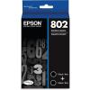 EPSON 802 DURABrite Ultra Ink Standard Capacity Black Dual Cartridge Pack (T802120-D2) Works with WorkForce Pro WF-4720, WF-4730, WF-4734, WF-4740