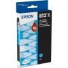 EPSON 812 DURABrite Ultra Ink High Capacity Cyan Cartridge (T812XL220-S) Works with WorkForce Pro WF-7310, WF-7820, WF-7840, WorkForce EC-C7000(Ink)