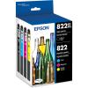 EPSON 822 DURABrite Ultra Ink High Capacity Black & Standard Color Cartridge Combo Pack (T822XL-BCS) Works with WorkForce Pro WF-3820, WF-3823, WF-4820, WF-4830, WF-4833, WF-4834(Ink)