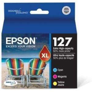 EPSON 127 DURABrite Ultra Ink Color Combo Pack For NX-530, NX-625, WF-3520, WF-3530, WF-3540, WF-545, WF-60, WF-630, WF-633, WF-635, WF-645, WF-7010, WF-7510, WF-7520, WF-840, WF-845(Frustration-Free Packaging)