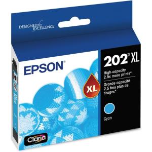 EPSON 202 Claria Ink High Capacity Yellow Cartridge (T202XL420-S) Works with WorkForce WF-2860, Expression XP-5100(Cyan)