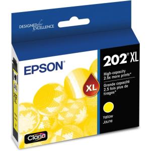 EPSON 202 Claria Ink High Capacity Yellow Cartridge (T202XL420-S) Works with WorkForce WF-2860, Expression XP-5100(Yellow)