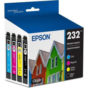 EPSON 232 Claria Ink Standard Capacity Black & Color Cartridge Combo Pack (T232120-BCS) Works with WorkForce WF-2930, WF-2950, Expression XP-4200, XP-4205(Ink Cartridge)