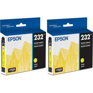 EPSON 232 Claria Ink Standard Capacity Yellow Cartridge (T232420-S) Works with WorkForce WF-2930, WF-2950, Expression XP-4200, XP-4205(1 Count (Pack of 2))