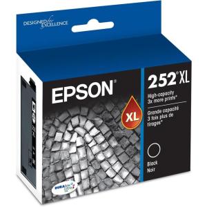 EPSON 252 DURABrite Ultra Ink High Capacity Black Cartridge (T252XL120-S) Works with WorkForce WF-3620, WF-3640, WF-7110, WF-7610, WF-7620, WF-7710, WF-7720, WF-7210