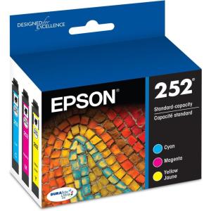 EPSON 252 DURABrite Ultra Ink Standard Capacity Color Combo Pack (T252520-S) Works with WorkForce WF-3620, WF-3640, WF-7110, WF-7610, WF-7620, WF-7710, WF-7720, WF-7210(Color Combo Ink)