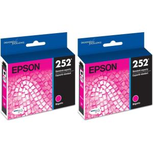 EPSON 252 DURABrite Ultra Ink Standard Capacity Magenta Cartridge (T252320) Works with WorkForce WF-3620, WF-3640, WF-7110, WF-7610, WF-7620, WF-7710, WF-7720, WF-7210(1 Count (Pack of 2))
