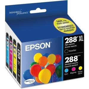 EPSON 288 DURABrite Ultra Ink High Capacity Black & Standard Color Cartridge Combo Pack (T288XL-BCS) Works with Expression XP-330, XP-430, XP-434, XP-340, XP-440, XP-446(4 Color Ink)