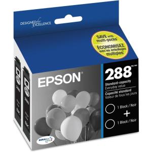 EPSON 288 DURABrite Ultra Ink Standard Capacity Black Dual Cartridge Pack (T288120-D2) Works with Expression XP-330, XP-430, XP-434, XP-340, XP-440, XP-446
