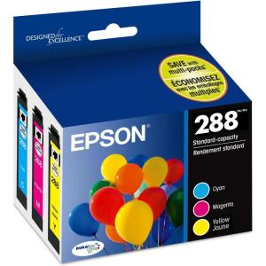 EPSON 288 DURABrite Ultra Ink Standard Capacity Color Combo Pack (T288520-S) Works with Expression XP-330, XP-430, XP-434, XP-340, XP-440, XP-446