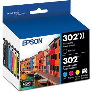 EPSON 302 Claria Premium Ink High Capacity Black & Standard Color Cartridge Combo Pack (T302XL-BCS) Works with Expression Premium XP-6000, XP-6100