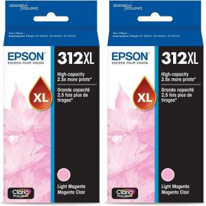 EPSON 312 Claria Photo HD Ink High Capacity Light Magenta Cartridge (T312XL620-S) Works with Expression Photo XP-8500, XP-8600, XP-8700, XP-15000(1 Count (Pack of 2))
