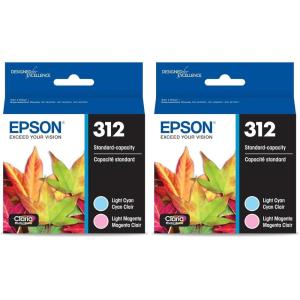 EPSON 312 Claria Photo HD Ink Standard Capacity (T312922-S) Works with Expression Photo XP-8500, XP-8600, XP-8700, XP-15000, Light cyan/light magenta(2 Count (Pack of 2))