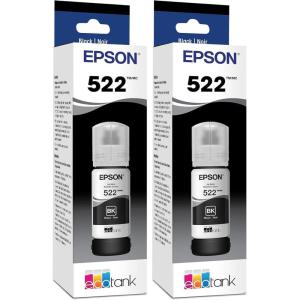 EPSON 522 EcoTank Ink Ultra-high Capacity Bottle Black (T522120-S) Works with EcoTank ET-2720, ET-2800, ET-2803, ET-2840, ET-4700, ET-4800, ET-4810(Ultra-high Capacity (Pack of 2))