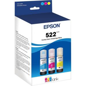 EPSON 522 EcoTank Ink Ultra-high Capacity Bottle Color Combo Pack (T522520-S) Works with EcoTank ET-2720, ET-2800, ET-2803, ET-2840, ET-4700, ET-4800, ET-4810(Ink)