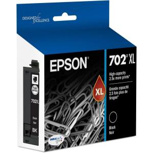 EPSON 702 DURABrite Ultra Ink High Capacity Black Cartridge (T702XL120-S) Works with WorkForce Pro WF-3720, WF-3730, WF-3733(Black)