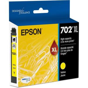 EPSON 702 DURABrite Ultra Ink High Capacity Black Cartridge (T702XL120-S) Works with WorkForce Pro WF-3720, WF-3730, WF-3733(Yellow)