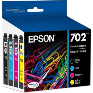 EPSON 702 DURABrite Ultra Ink Standard Capacity Black & Color Cartridge Combo Pack (T702120-BCS) Works with WorkForce Pro WF-3720, WF-3730, WF-3733