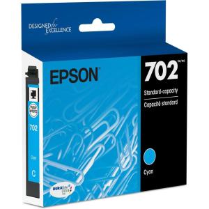 EPSON 702 DURABrite Ultra Ink Standard Capacity Cyan Cartridge (T702220-S) Works with WorkForce Pro WF-3720, WF-3730, WF-3733