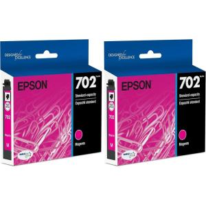 EPSON 702 DURABrite Ultra Ink Standard Capacity Magenta Cartridge (T702320-S) Works with WorkForce Pro WF-3720, WF-3730, WF-3733, 1 Count (Pack of 1)(1 Count (Pack of 2))