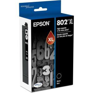 EPSON 802 DURABrite Ultra Ink High Capacity Cyan Cartridge (T802XL220-S) Works with WorkForce Pro WF-4720, WF-4730, WF-4734, WF-4740(Black)