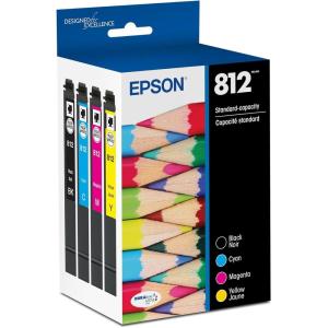 EPSON 812 DURABrite Ultra Ink Standard Capacity Black & Color Cartridge Combo Pack (T812120-BCS) Works with WorkForce Pro WF-7310, WF-7820, WF-7840, WorkForce EC-C7000(Ink)
