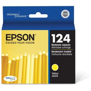 Epson 124 DURABrite Ultra Ink Standard Capacity Cyan Cartridge (T124220-S) Works with Stylus NX-125, NX-127, NX-130, NX-230, NX-330, NX-420, NX-430, Workforce WF-320, WF-323, WF-325, WF-435(Yellow)