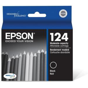 Epson 124 DURABrite Ultra Ink Standard Capacity Cyan Cartridge (T124220-S) Works with Stylus NX-125, NX-127, NX-130, NX-230, NX-330, NX-420, NX-430, Workforce WF-320, WF-323, WF-325, WF-435(Black)