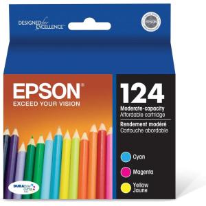 Epson 124 DURABrite Ultra Ink Standard Capacity Cyan Cartridge (T124220-S) Works with Stylus NX-125, NX-127, NX-130, NX-230, NX-330, NX-420, NX-430, Workforce WF-320, WF-323, WF-325, WF-435(Color Combo Pack)