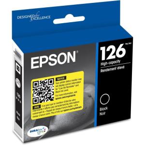 Epson 126 DURABrite Ultra Ink Cyan Cartridge for WF-3520, WF-3530, WF-3540, WF-520, WF-545, WF-630, WF-633, WF-635, WF-645, WF-7010, WF-7510, WF-7520, WF-840, WF-845 and Other Select Models(Black)