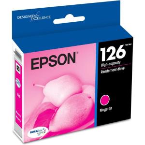 Epson 126 DURABrite Ultra Ink Cyan Cartridge for WF-3520, WF-3530, WF-3540, WF-520, WF-545, WF-630, WF-633, WF-635, WF-645, WF-7010, WF-7510, WF-7520, WF-840, WF-845 and Other Select Models(Magenta)
