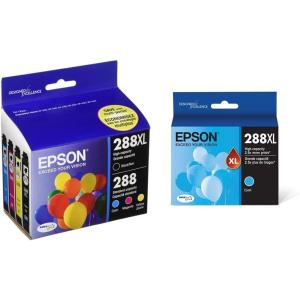 Epson 288 DURABrite Ultra Ink High Capacity Black & Standard Color Cartridge Combo Pack (T288XL-BCS) 288 DURABrite Ultra Ink High Capacity Cyan Cartridge (T288XL220-S)