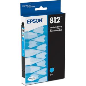 Epson 812 DURABrite Ultra Ink Standard Capacity Cyan Cartridge (T812220-S) Works with Workforce Pro WF-7310, WF-7820, WF-7840, Workforce EC-C7000(1 Count (Pack of 1))