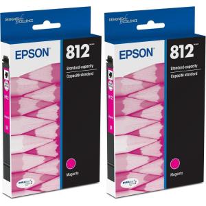 Epson 812 DURABrite Ultra Ink Standard Capacity Magenta Cartridge (T812320-S) Works with Workforce Pro WF-7310, WF-7820, WF-7840, Workforce EC-C7000(1 Count (Pack of 2))