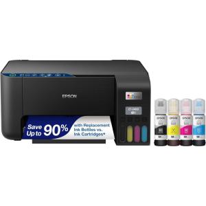 Epson EcoTank ET-2400 Wireless Color All-in-One Cartridge-Free Supertank Printer with Scan and Copy – Easy, Everyday Home Printing, Black(All-in-One Printer)