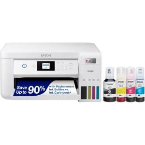 Epson EcoTank ET-2850 Wireless Color All-in-One Cartridge-Free Supertank Printer with Scan, Copy and Auto 2-Sided Printing – Black, Medium(White)